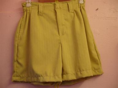 กางเกงเอวสูงผ้า cotton สีเหลืองตอง