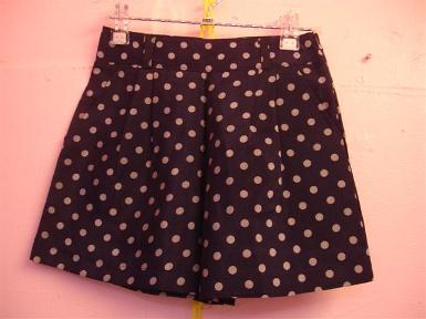 กางเกงขาบานเอวสูง polka dot