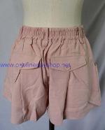 กางเกงขาสั้น เอวยางยืด ผ้า cotton สีนู้ด Zara style 