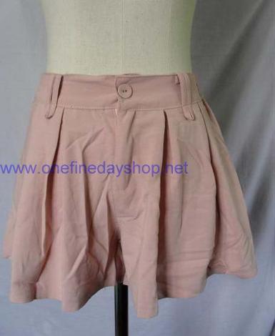 กางเกงขาสั้น เอวยางยืด ผ้า cotton สีนู้ด Zara style 