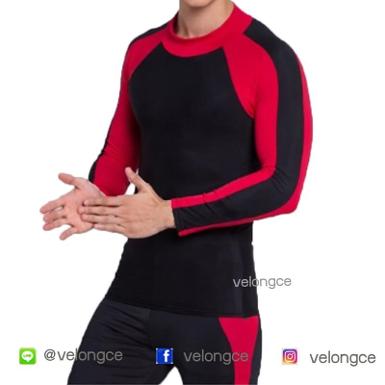 เสื้อผ้าเนื้อ Lycra แขนยาว สามารถใส่ว่ายน้ำได้ สำหรับท่านที่ต้องการป้องกันผิวเสียง่าย มีไซซ์ L - 3XL