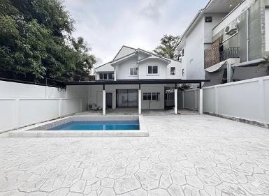 ให้เช่าบ้านเดี่ยวสุทธิสาร Pool privateมี5นอน4น้ำ ตกแต่งใหม่สวยเช่